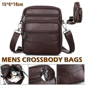 Men's Crossbody Bags Leather Wallet Side Shoulder Messenger Handbag Backpack