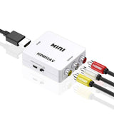 HDMI to RCA Composite AV CVBS 3RCA Video Cable Converter 1080p Downscaling White