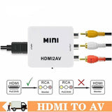 HDMI to RCA Composite AV CVBS 3RCA Video Cable Converter 1080p Downscaling White