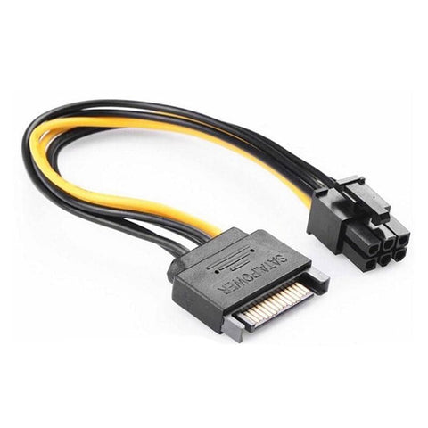 20CM 15 Pin SATA Power to 6 Pin PCIe PCI-e PCI Express Cable For Video Card