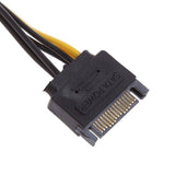 20CM 15 Pin SATA Power to 6 Pin PCIe PCI-e PCI Express Cable For Video Card