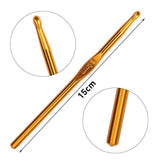 12 Size Multi Coloured Aluminium Crochet Hooks Yarn Knitting Needles 2-8mm Set