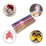 12 Size Multi Coloured Aluminium Crochet Hooks Yarn Knitting Needles 2-8mm Set