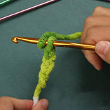 12 Size Multi Coloured Aluminium Crochet Hooks Yarn Knitting Needles 2-8mm Set