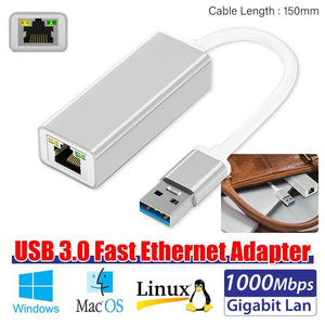 USB 3.0 to Gigabit RJ45 Ethernet LAN network Adapter 1000Mbps For Macbook PC