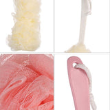 2PCS Long Handle Bath Brush Soft Mesh Sponge Back Scrubber Body Puff Shower
