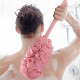 2PCS Long Handle Bath Brush Soft Mesh Sponge Back Scrubber Body Puff Shower