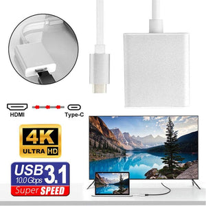 4K 3.1 USB Type-C to HDMI Adapter Cable Converter For MacBook Samsung Chromebook