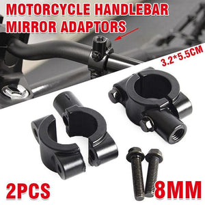 8mm Universal Motorcycle Handle Bar Mirror Mount Holder Clamp Adaptor 7/8?