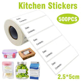 500PCS Kitchen Stickers Refrigerator Freezer Food Storage Date Content Labels