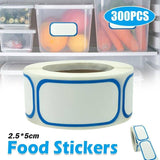 300PCS  Food Labels Blank Food Stickers 1''x2'' Food Safety Storage AU Stock