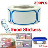300PCS  Food Labels Blank Food Stickers 1''x2'' Food Safety Storage AU Stock