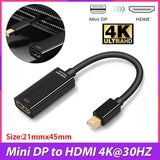 4K Mini Display Port DP Thunderbolt to HDMI Adapter for Microsoft Surface Pro 6