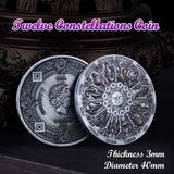 Twelve Constellations Coin Sun and Moon Challenge Medal Double-sided Embossed
