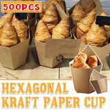 500PCS French Fries Cups Disposable Kraft Paper Cups Snack Containers
