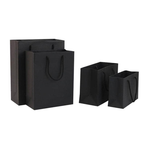 150Pcs Bulk Black Paper Bags Gift Shopping Carry Craft Bag With Cutton Handles