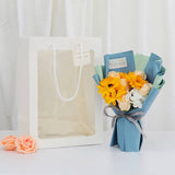 50PCS Flower Bouquet Tote Wedding Favor Bag Bride Tote Clear Gift Bags Handbag