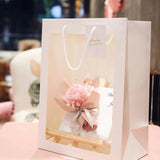 50PCS Flower Bouquet Tote Wedding Favor Bag Bride Tote Clear Gift Bags Handbag