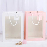 50PCS Flower Bouquet Tote Wedding Favor Bag Bride Tote Clear Gift Bags Handbag