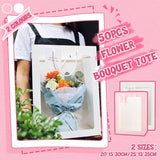 50PCS Flower Bouquet Tote Wedding Favor Bag Bride Tote Clear Gift Bags Handbag