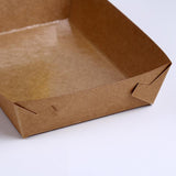 500PCS Kraft Cardboard Food Disposable Tray Brown Party Chips Takeaway Container