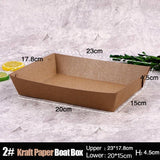 500PCS Kraft Cardboard Food Disposable Tray Brown Party Chips Takeaway Container