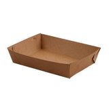 500PCS Kraft Cardboard Food Disposable Tray Brown Party Chips Takeaway Container