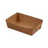500PCS Kraft Cardboard Food Disposable Tray Brown Party Chips Takeaway Container