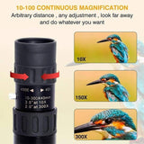 4K 10-300X40mm Super Telephoto Zoom Monocular Telescope Without mini Tripod