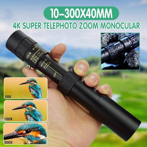 4K 10-300X40mm Super Telephoto Zoom Monocular Telescope Without mini Tripod