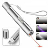 3 in 1 Multi Function Premium Cat Toy Laser Pointer USB Charging LED Torch Light