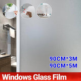 3/5M Sand Blast Clear Privacy Frosted Frosting Windows Glass Film Removable