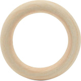 10-30pcs 40mm Natural Wooden Rings for DIY Jewelry & Craft Making
