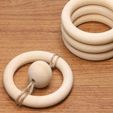 10-30pcs 40mm Natural Wooden Rings for DIY Jewelry & Craft Making