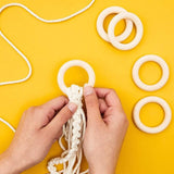 10-30pcs 40mm Natural Wooden Rings for DIY Jewelry & Craft Making