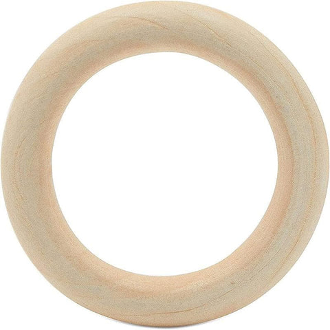10-30pcs 40mm Natural Wooden Rings for DIY Jewelry & Craft Making