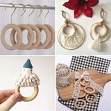 10-30pcs 40mm Natural Wooden Rings for DIY Jewelry & Craft Making
