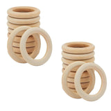 10-30pcs 40mm Natural Wooden Rings for DIY Jewelry & Craft Making