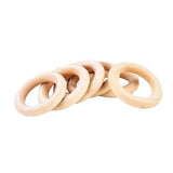 10-30pcs 40mm Natural Wooden Rings for DIY Jewelry & Craft Making