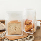 100x Kraft Paper Cake Bags with Window - Flat Bottom Bread Packaging
