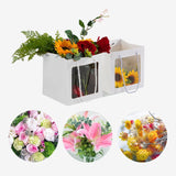 20PCS Kraft Paper Gift Bags With Transparent Clear Window Flower Carry Bag