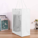 20PCS Kraft Paper Gift Bags With Transparent Clear Window Flower Carry Bag
