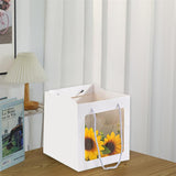 20PCS Kraft Paper Gift Bags With Transparent Clear Window Flower Carry Bag