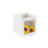 20PCS Kraft Paper Gift Bags With Transparent Clear Window Flower Carry Bag