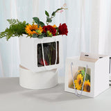 20PCS Kraft Paper Gift Bags With Transparent Clear Window Flower Carry Bag