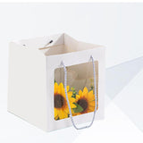 20PCS Kraft Paper Gift Bags With Transparent Clear Window Flower Carry Bag