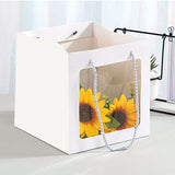 20PCS Kraft Paper Gift Bags With Transparent Clear Window Flower Carry Bag