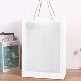 20PCS Kraft Paper Gift Bags With Transparent Clear Window Flower Carry Bag
