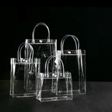 100x PVC Transparent Gift Tote Bag with Snap Button for Packaging