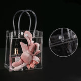 100x PVC Transparent Gift Tote Bag with Snap Button for Packaging